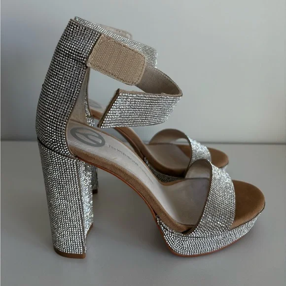Silver Rhinestone Platform Heels - Picture 7 of 11